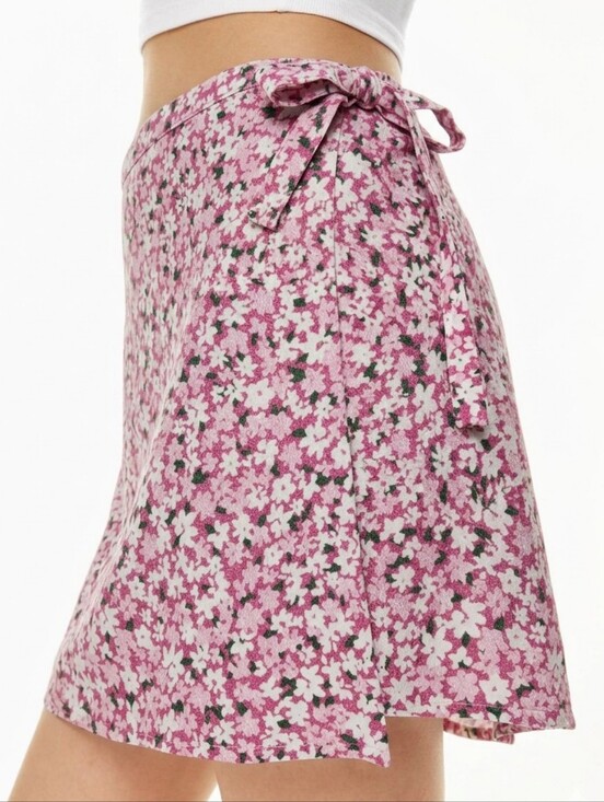 Aritzia Dresses & Skirts - Aritzia Sunday Best Dawson Wrap Mini Skirt Pink Ditsy Floral Medium Cottagecore